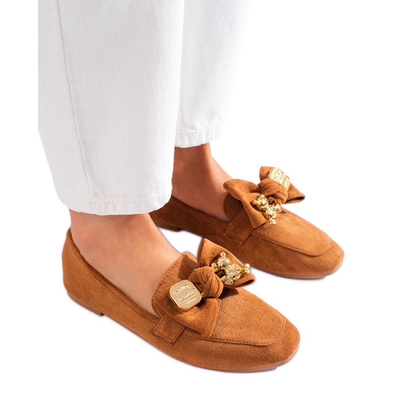 Mocassins femme Shelovet en daim marron brun