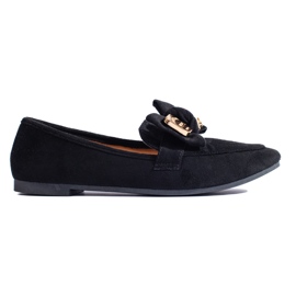 Mocassins femme Shelovet en daim noir le noir