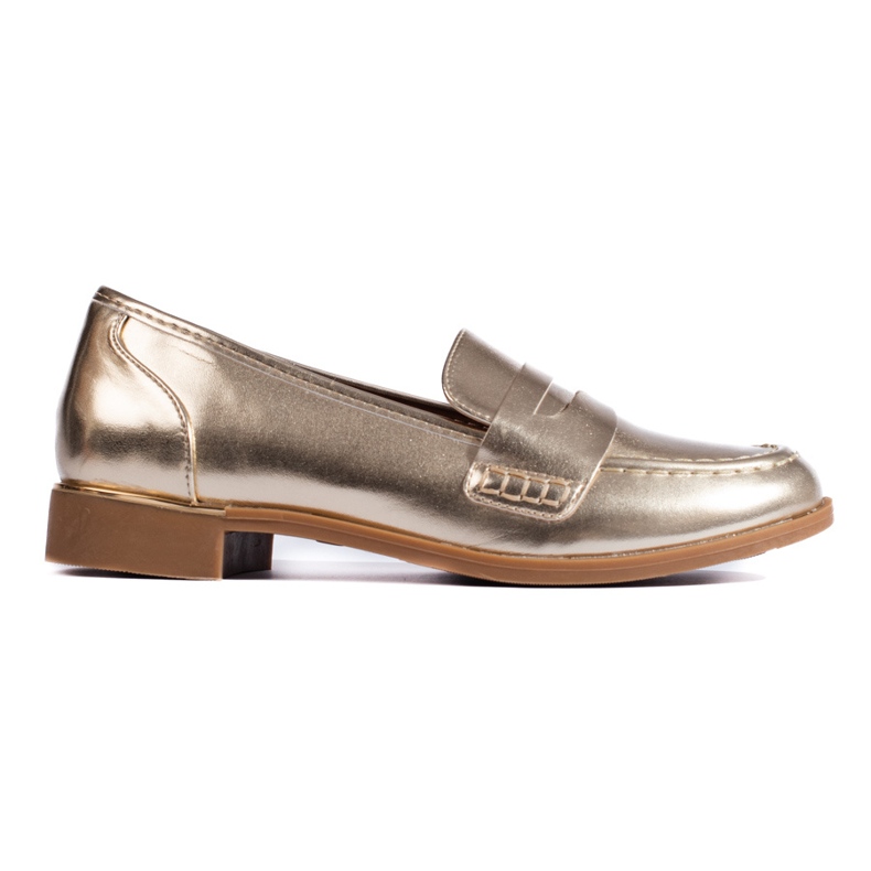 Mocassins femme Shelovet classiques dorés d'or Mocassins femme Shelovet classiques dorés d'or