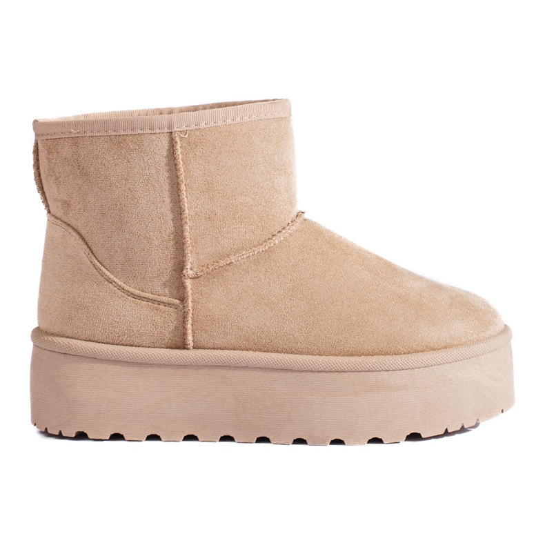 Bottes de neige pour femmes sur la plate-forme beige Shelovet