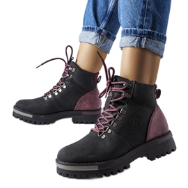Bottines noires et bordeaux Big Star MM274318