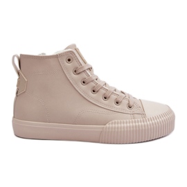 Baskets isolées pour femmes avec fermeture éclair beige clair Big Star MM274018