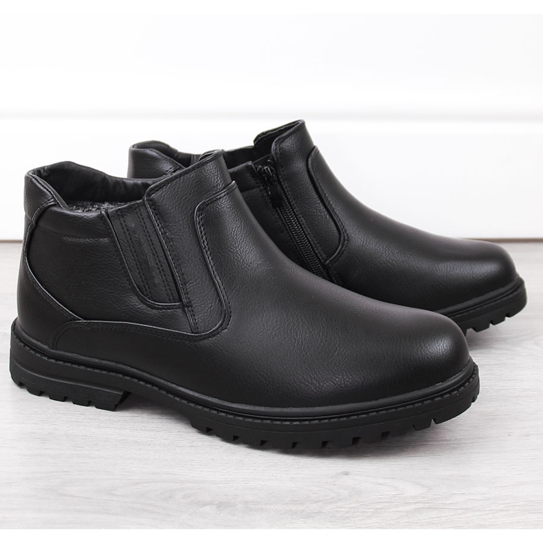 Atletico Bottes pour hommes, bottes Chelsea isolées, noires Style homme WS-006 le noir Atletico Bottes pour hommes, bottes Chelsea isolées, noires Style homme WS-006 le noir