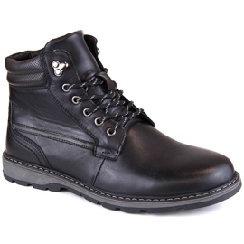 Bottines isolées en cuir pour hommes, noires, T.Sokolski Z23-111 le noir