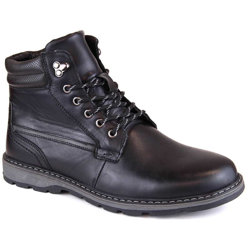 Bottines isolées en cuir pour hommes, noires, T.Sokolski Z23-111 le noir