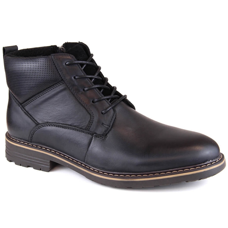 Bottines isolées en cuir pour hommes, noires, T.Sokolski Z22-69 le noir