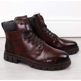 Bottes en cuir isolées pour hommes, marron Rieker 32205-25 brun Bottes en cuir isolées pour hommes, marron Rieker 32205-25 brun