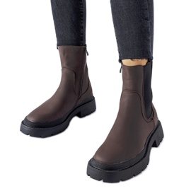 Bottines isolées massives marron de Banaudon brun
