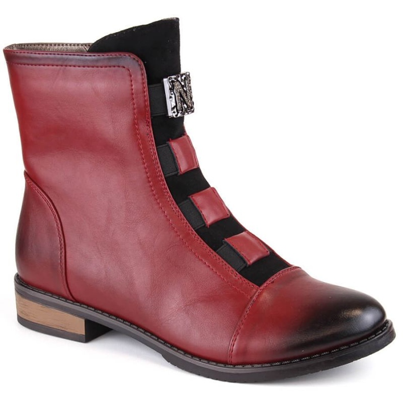 Bottines isolées avec décoration Jezzi W JEZ413B, bordeaux rouge