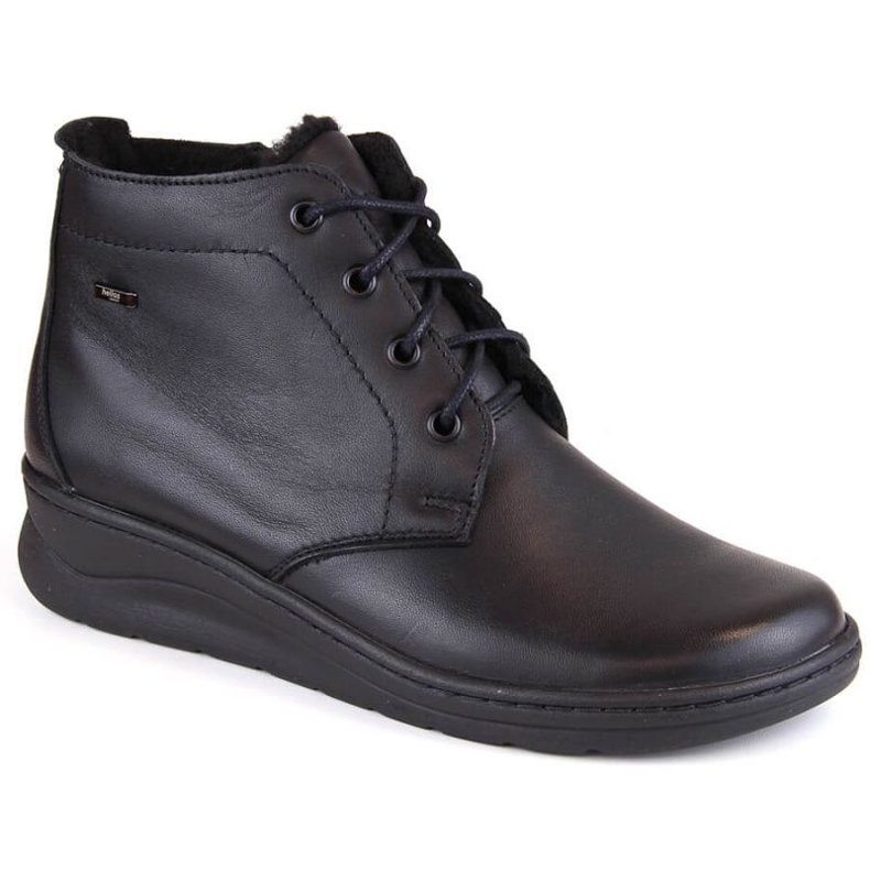 Bottines compensées d'hiver en cuir confortables Helios W H584A, noir le noir
