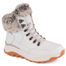Bottes imperméables en cuir isolées avec de la laine Rieker W RKR627B blanc blanche