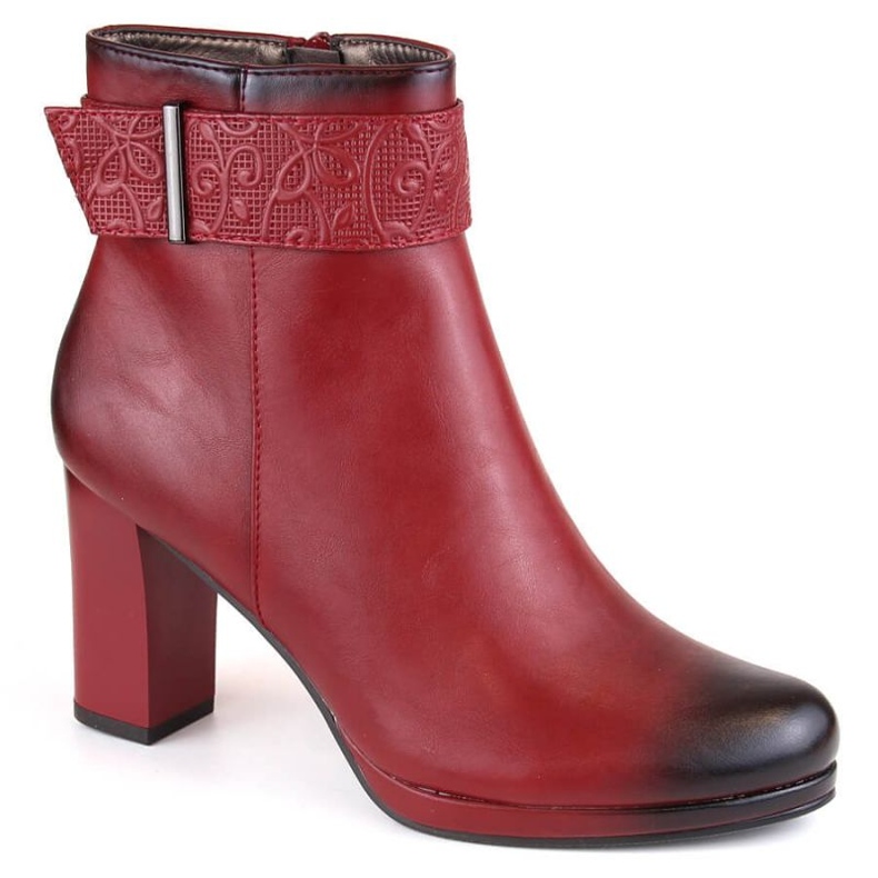 Bottines et plateforme isolées M.Daszyński W SAN26A, rouge