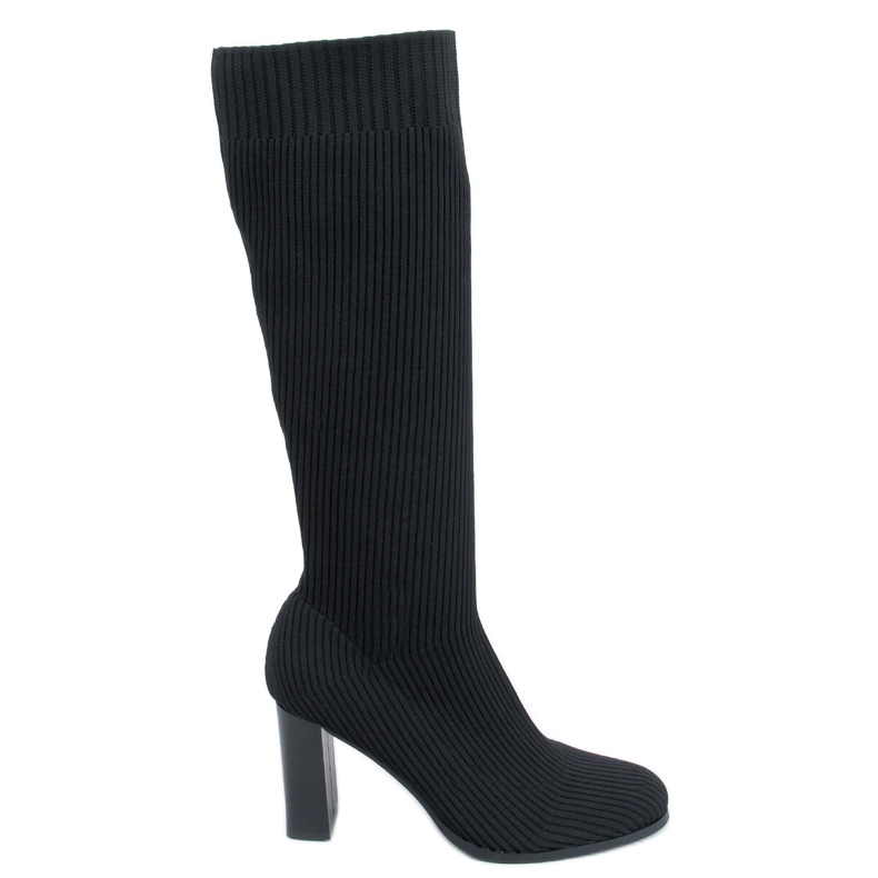 Claudia Bottines chaussettes noires à talons hauts le noir