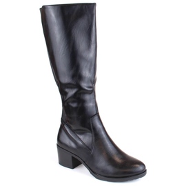 M.Daszyński M. Daszyński bottes à talons hauts avec bandes élastiques W SA128-36 SAN28A le noir