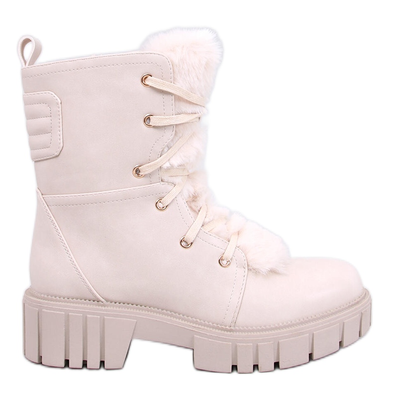 Melvin Bottines à lacets beiges avec fourrure Melvin Bottines à lacets beiges avec fourrure