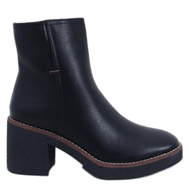Tamika Bottines à talons hauts en caoutchouc noir le noir