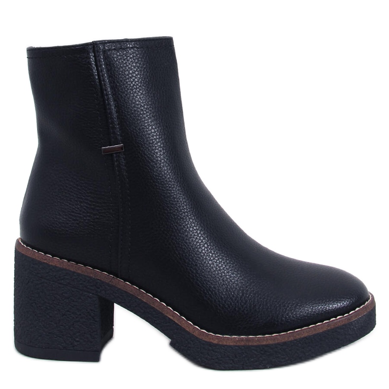 Tamika Bottines à talons hauts en caoutchouc noir le noir