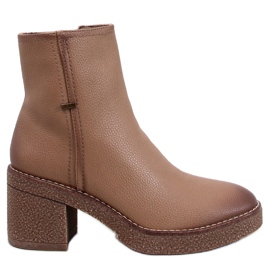 Tamika Bottines à talons en caoutchouc beige