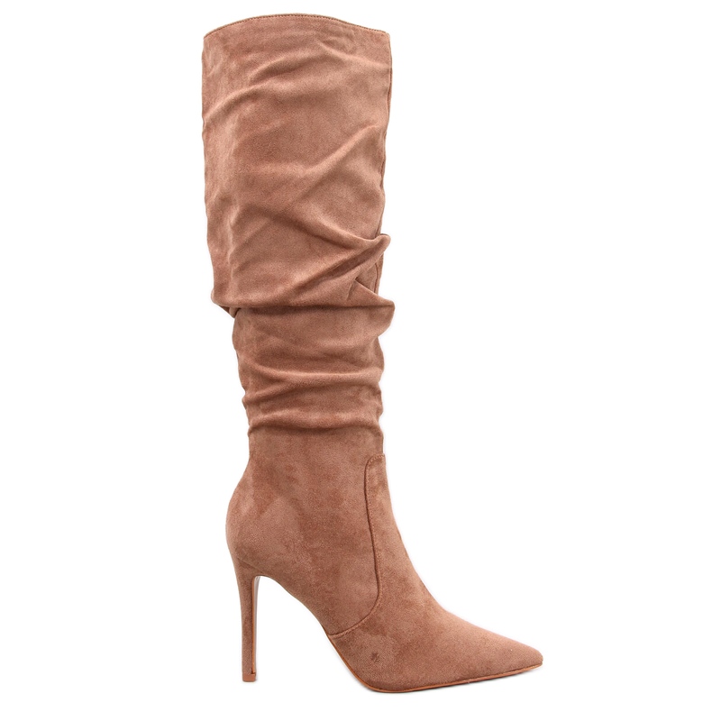 Bottes à talons aiguilles classiques Danielle Camel brun