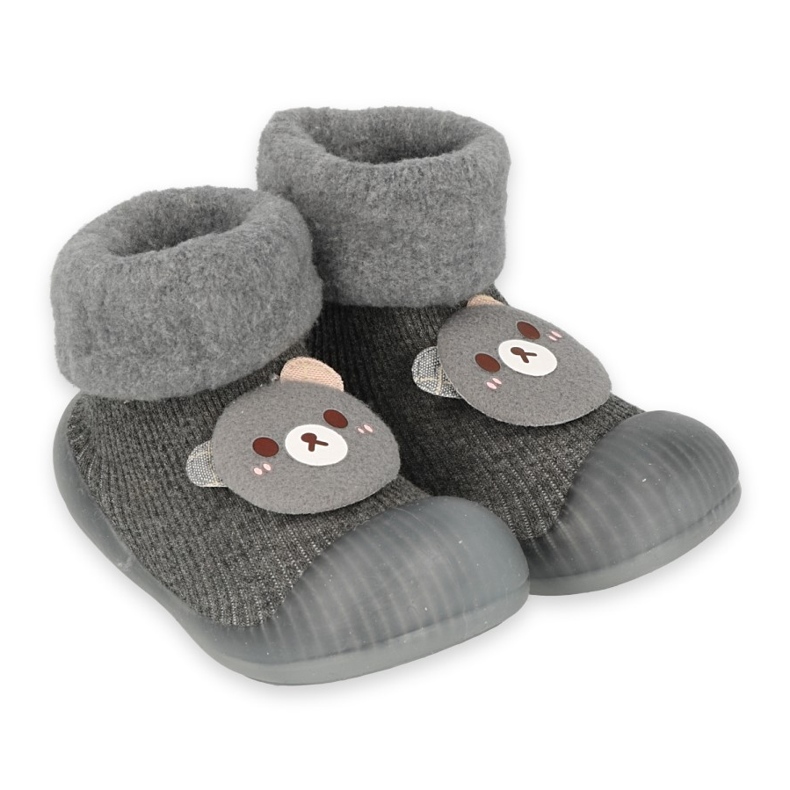Befado Chaussons avec ours en peluche 002P035 gris