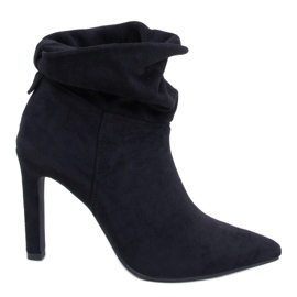 Yvonne Bottines à talons hauts en daim noir le noir