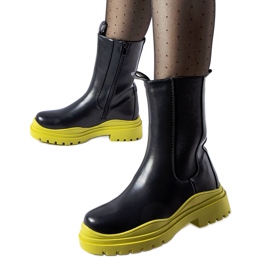 Bottines noires à semelle colorée de Delebio le noir