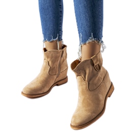 Bottines beiges à talon compensé recouvert Cincinnati