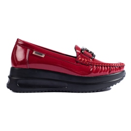 Mocassins femme Shelovet vernis bordeaux rouge Mocassins femme Shelovet vernis bordeaux rouge