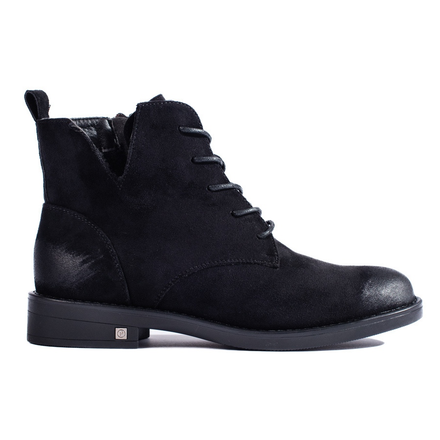 Bottines sales daim lacets