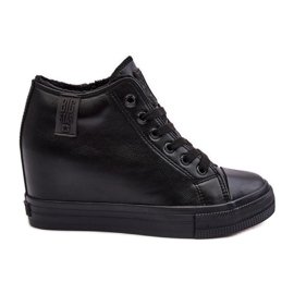 Baskets compensées en cuir pour femme Big Star MM274001 Noir