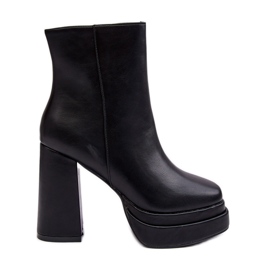 WS1 Bottines pour femmes à talon haut et plateforme Sandstra noir