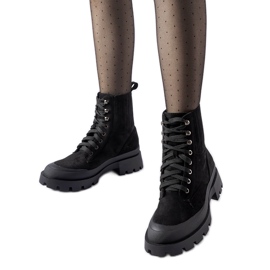 Bottines noires en éco-daim Orson le noir