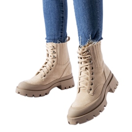 Bottines beiges en éco-daim Orson