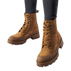 Bottes en éco-daim marron d'Orson brun