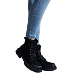 Bottines noires avec empiècements Prairie brillants le noir