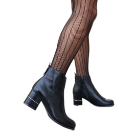 Bottines noires à talon Batista décoratif le noir Bottines noires à talon Batista décoratif le noir