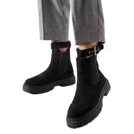Bottines noires avec fermoir décoratif Abela le noir