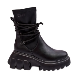 Bottes sur plateforme massive avec attaches, Black Big Star MM274590 noir
