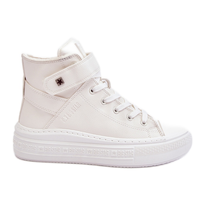 Baskets isolées pour femmes sur la plateforme Big Star, blanches MM274006