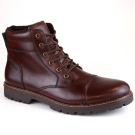Chaussures en cuir isolées confortables Rieker M RKR636 marron brun
