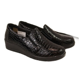 Chaussures compensées laquées confortables T.Sokolski W SCA61A, noir