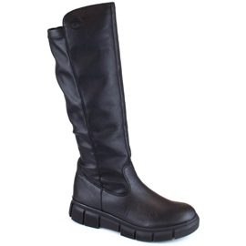 Bottes en cuir confortables et isolées Rieker W RKR623, noir