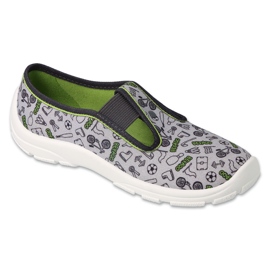 Chaussons enfants Befado 975Y183 gris avec motifs intéressants