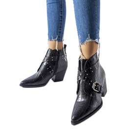 Santiags Corrado noires à talon haut le noir Santiags Corrado noires à talon haut le noir