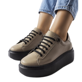 Derbies beiges LS5379 Taupe