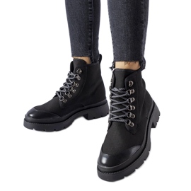 Bottines Alicudi en tissu noir le noir