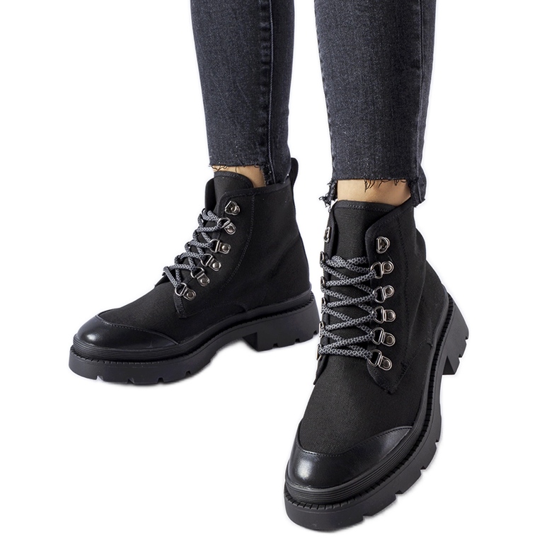 Bottines Alicudi en tissu noir le noir