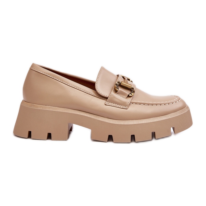 Mocassins Pour Femmes Avec Décoration Beige Peuria