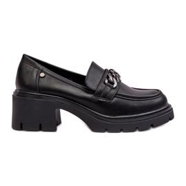 WS1 Chaussures à Talons Bas Femme en Cuir Noir Blimma le noir