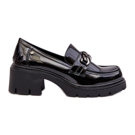 WS1 Chaussures à Talons Bas en Cuir Verni pour Femme Noir Blimma